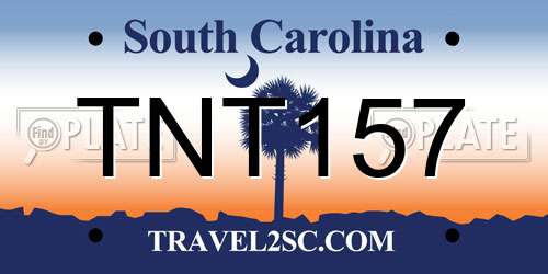TNT157 South Carolina License Plate