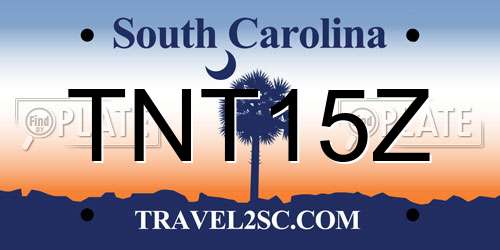 TNT15Z South Carolina License Plate