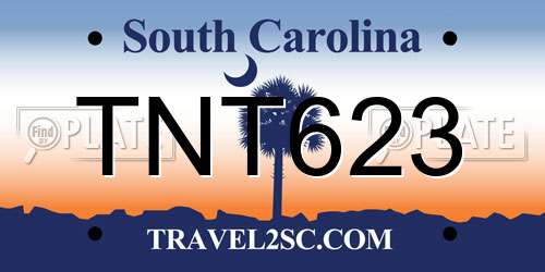 TNT623 South Carolina License Plate
