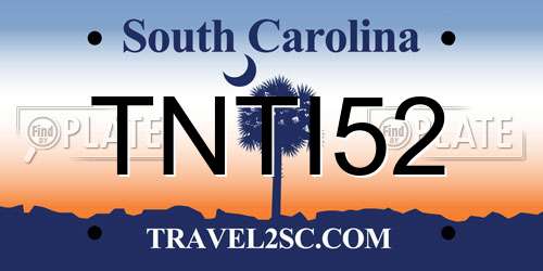 TNTI52 South Carolina License Plate