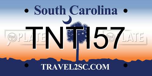 TNTI57 South Carolina License Plate