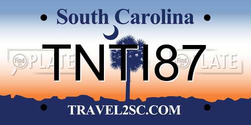 TNTI87 South Carolina License Plate