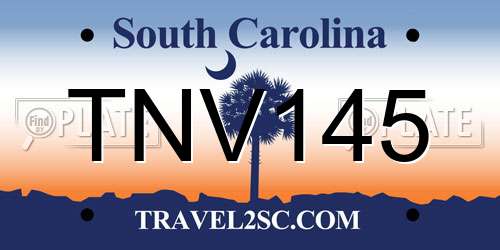 TNV145 South Carolina License Plate
