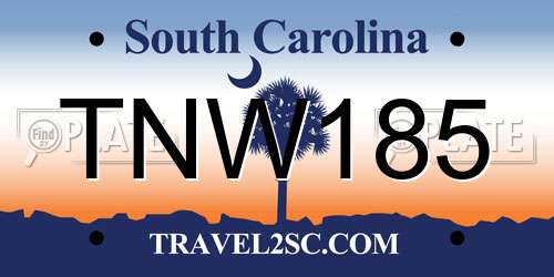 TNW185 South Carolina License Plate