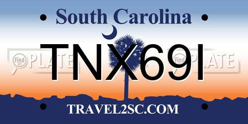 TNX69I South Carolina License Plate