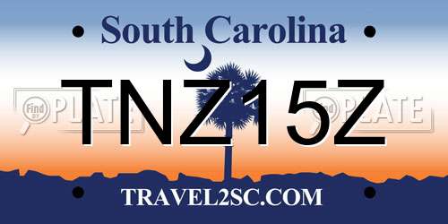 TNZ15Z South Carolina License Plate