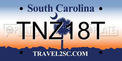 TNZ18T South Carolina License Plate