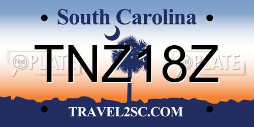 TNZ18Z South Carolina License Plate