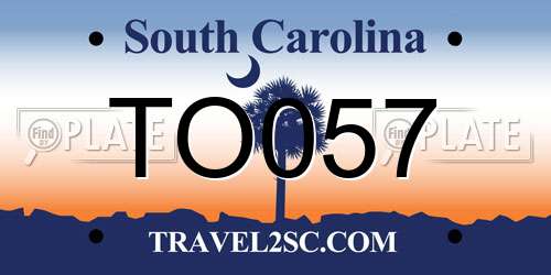 TO057 South Carolina License Plate