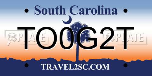 TO0G2T South Carolina License Plate