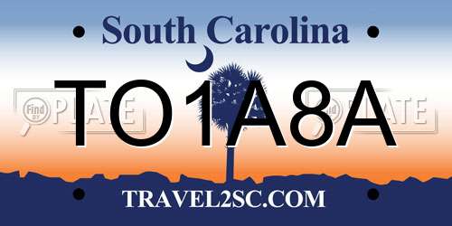 TO1A8A South Carolina License Plate