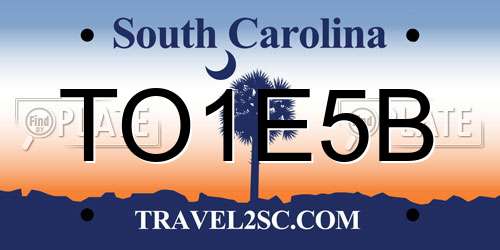 TO1E5B South Carolina License Plate
