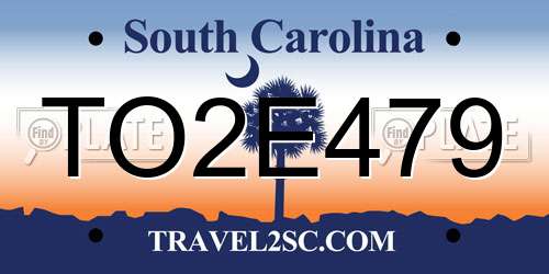 TO2E479 South Carolina License Plate