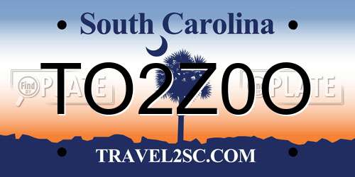 TO2Z0O South Carolina License Plate