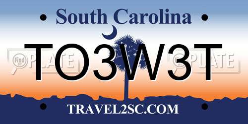 TO3W3T South Carolina License Plate
