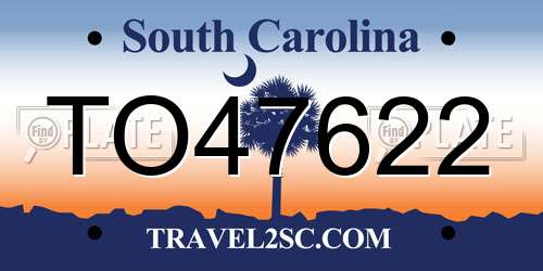 TO47622 South Carolina License Plate
