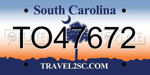 TO47672 South Carolina License Plate