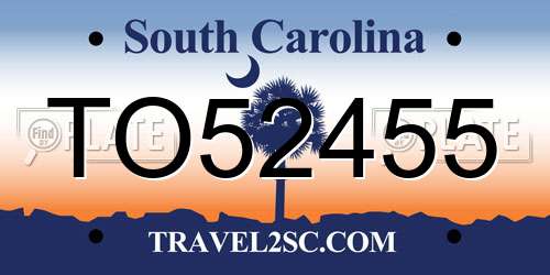 TO52455 South Carolina License Plate