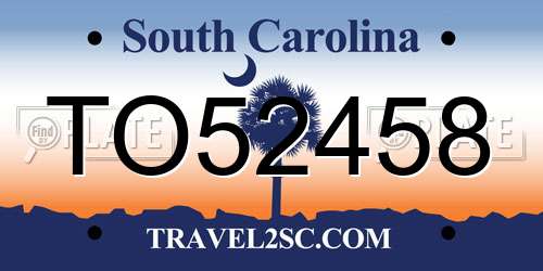 TO52458 South Carolina License Plate