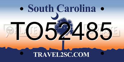 TO52485 South Carolina License Plate