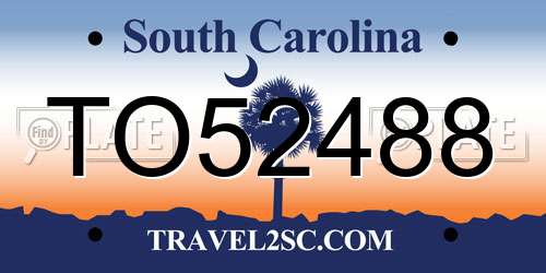TO52488 South Carolina License Plate