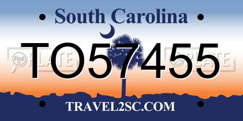 TO57455 South Carolina License Plate