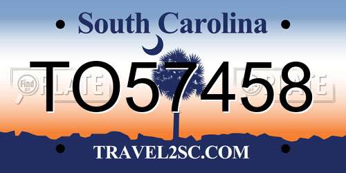 TO57458 South Carolina License Plate