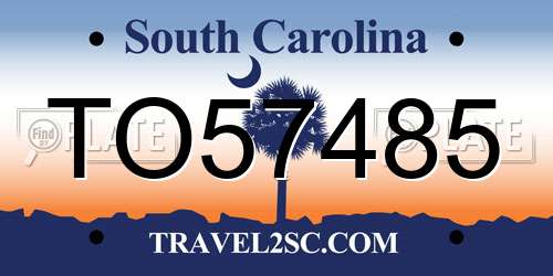 TO57485 South Carolina License Plate