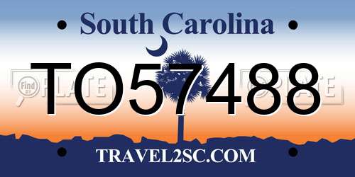 TO57488 South Carolina License Plate