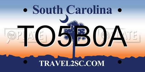 TO5B0A South Carolina License Plate