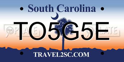 TO5G5E South Carolina License Plate