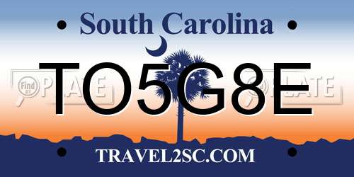 TO5G8E South Carolina License Plate