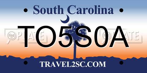 TO5S0A South Carolina License Plate
