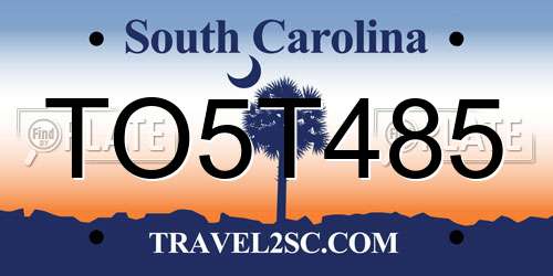 TO5T485 South Carolina License Plate