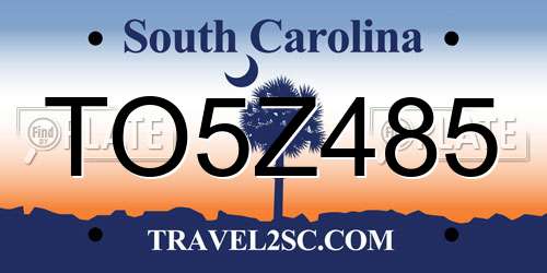 TO5Z485 South Carolina License Plate