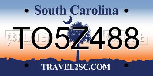 TO5Z488 South Carolina License Plate