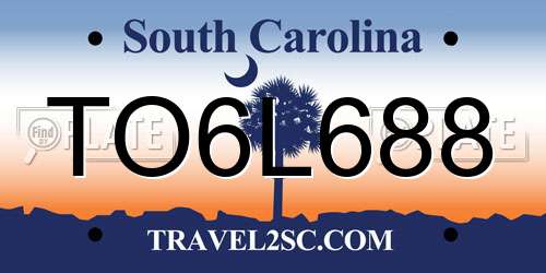 TO6L688 South Carolina License Plate