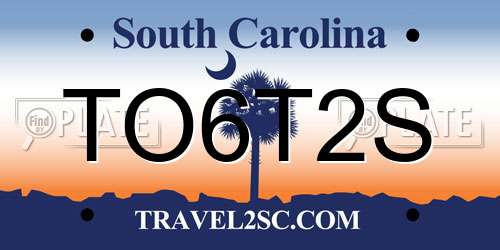 TO6T2S South Carolina License Plate