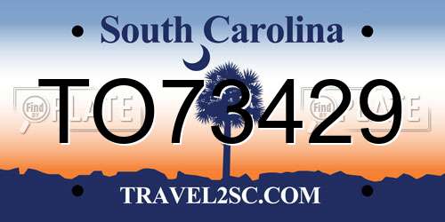 TO73429 South Carolina License Plate