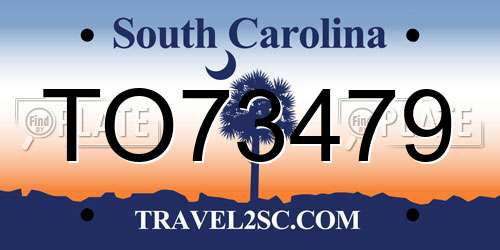 TO73479 South Carolina License Plate