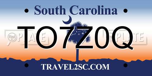 TO7Z0Q South Carolina License Plate