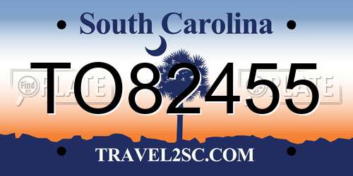 TO82455 South Carolina License Plate