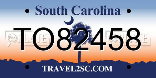 TO82458 South Carolina License Plate