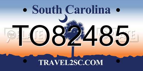 TO82485 South Carolina License Plate