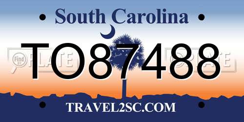 TO87488 South Carolina License Plate