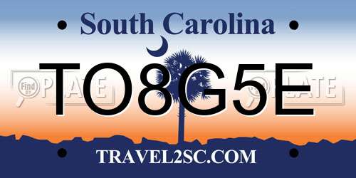 TO8G5E South Carolina License Plate