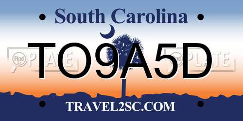 TO9A5D South Carolina License Plate