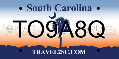 TO9A8Q South Carolina License Plate