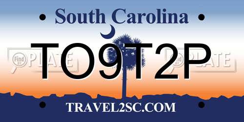 TO9T2P South Carolina License Plate