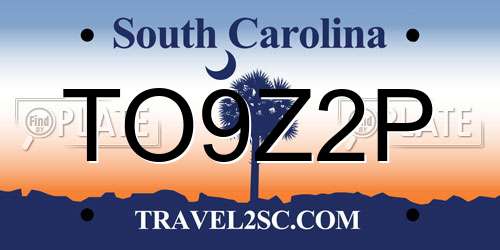 TO9Z2P South Carolina License Plate